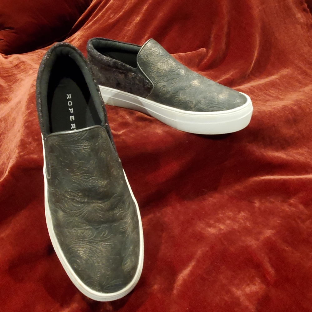 Roper Metallic Leather Sneakers